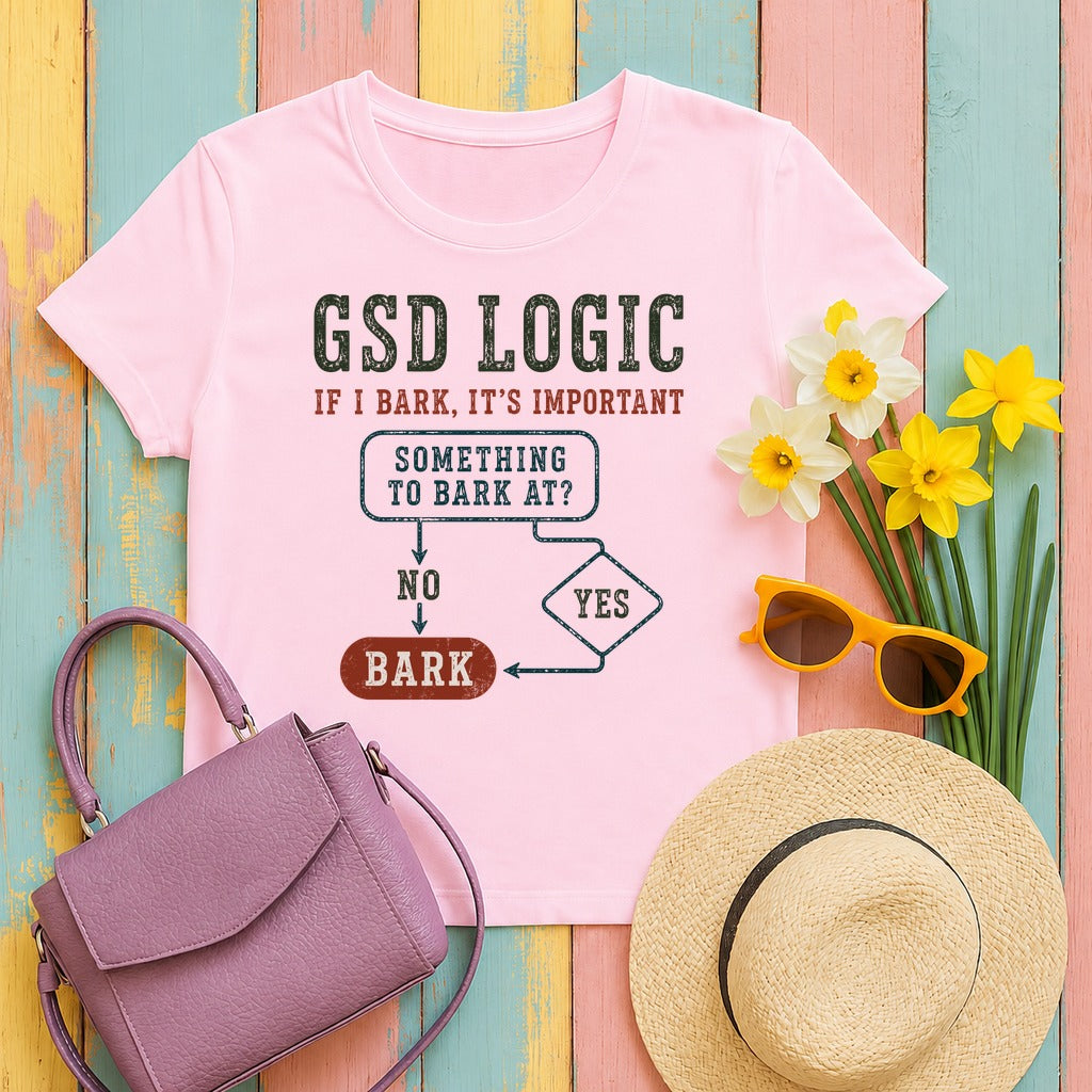 GSD Logic: If I Bark T-Shirt in Light Pink