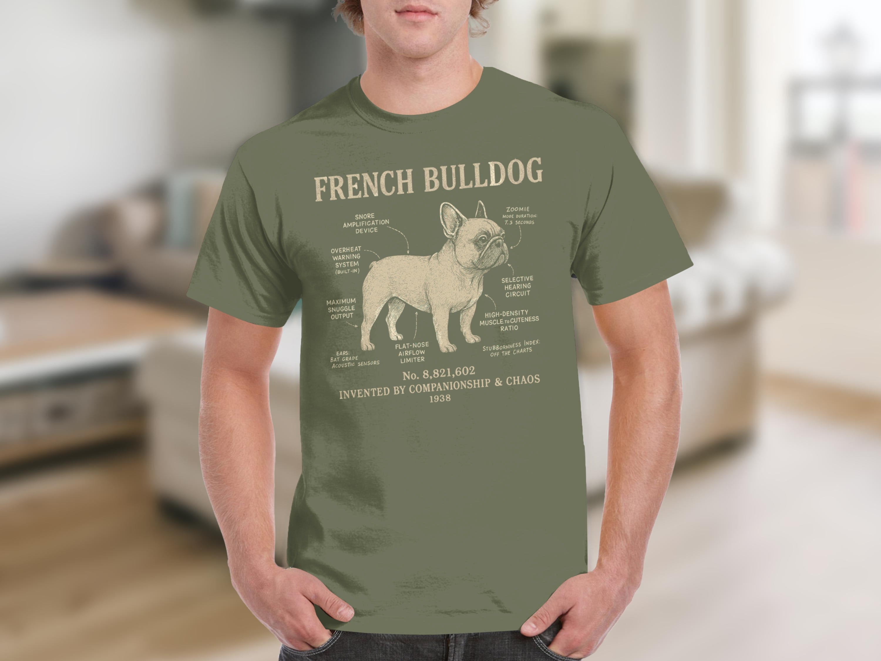 French Bulldog Designed Graphic T-Shirt for Casual Wear