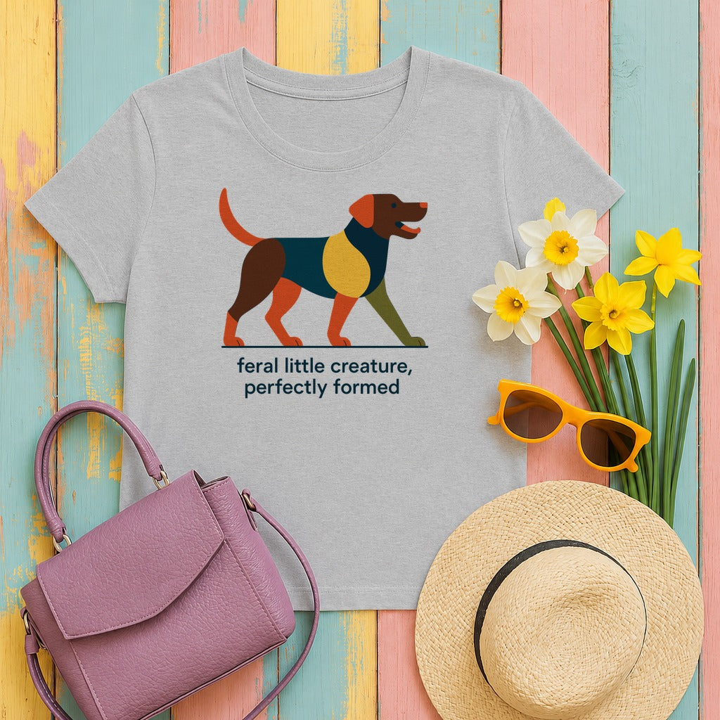 Feral Little Chocolate Lab T-Shirt in Sport Grey