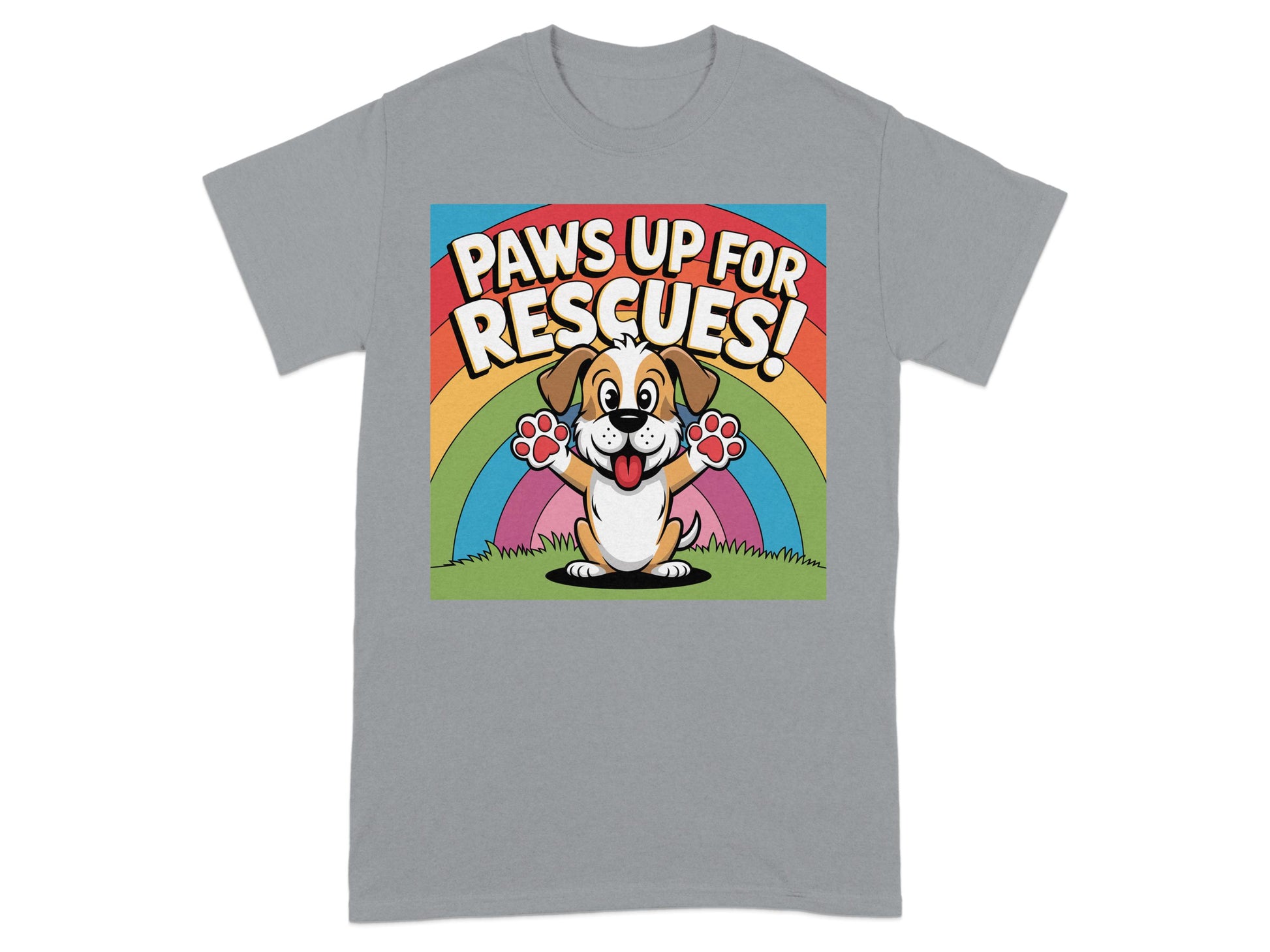 Paws Up For Rescues Rainbow Design T-shirt product