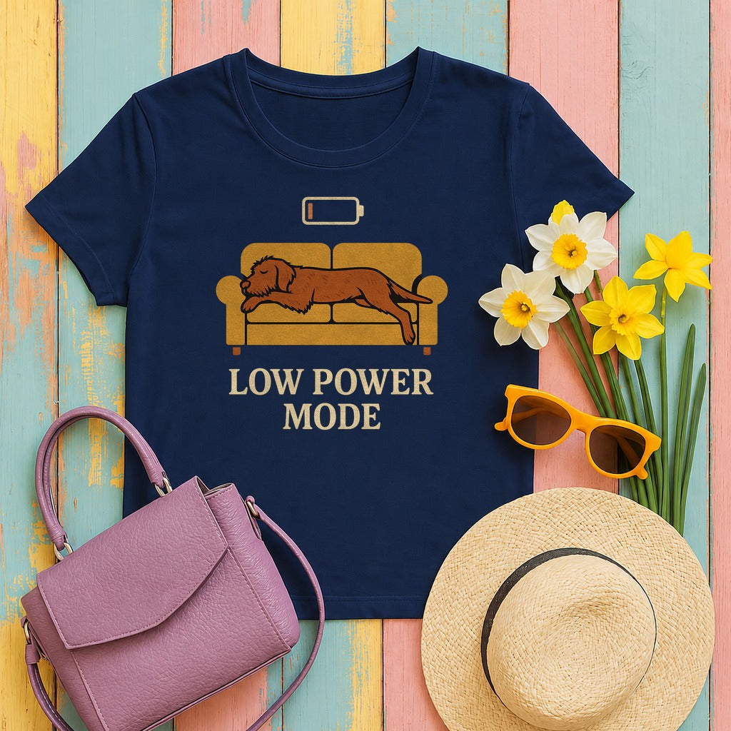 Wirehaired Vizsla Low Power Mode Tee in Navy