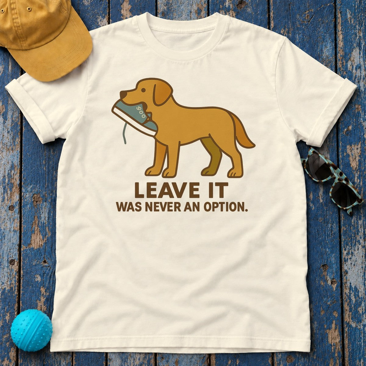 Deadgrass Chesapeake Bay Retriever Leave It Tee in Natural