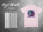 Gildan 5000 Heavy Cotton T-Shirt size chart with measurements.