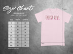 Energy Low Need Caffeine T-Shirt Sizing Chart Graphic