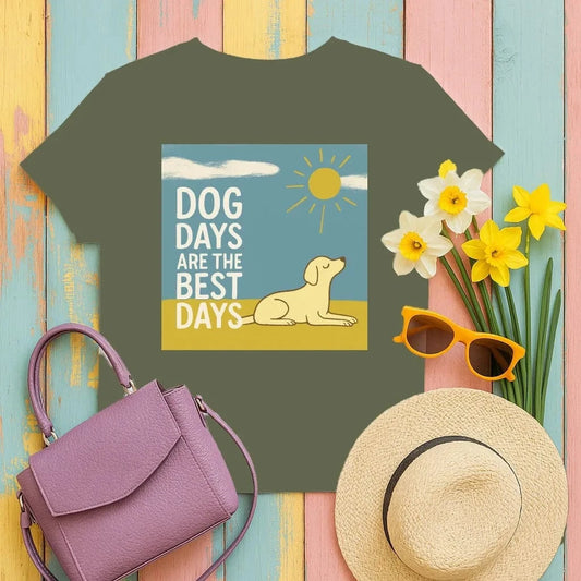Dog Days Are The Best Days Yellow Lab T-Shirt Military Green T-shirt