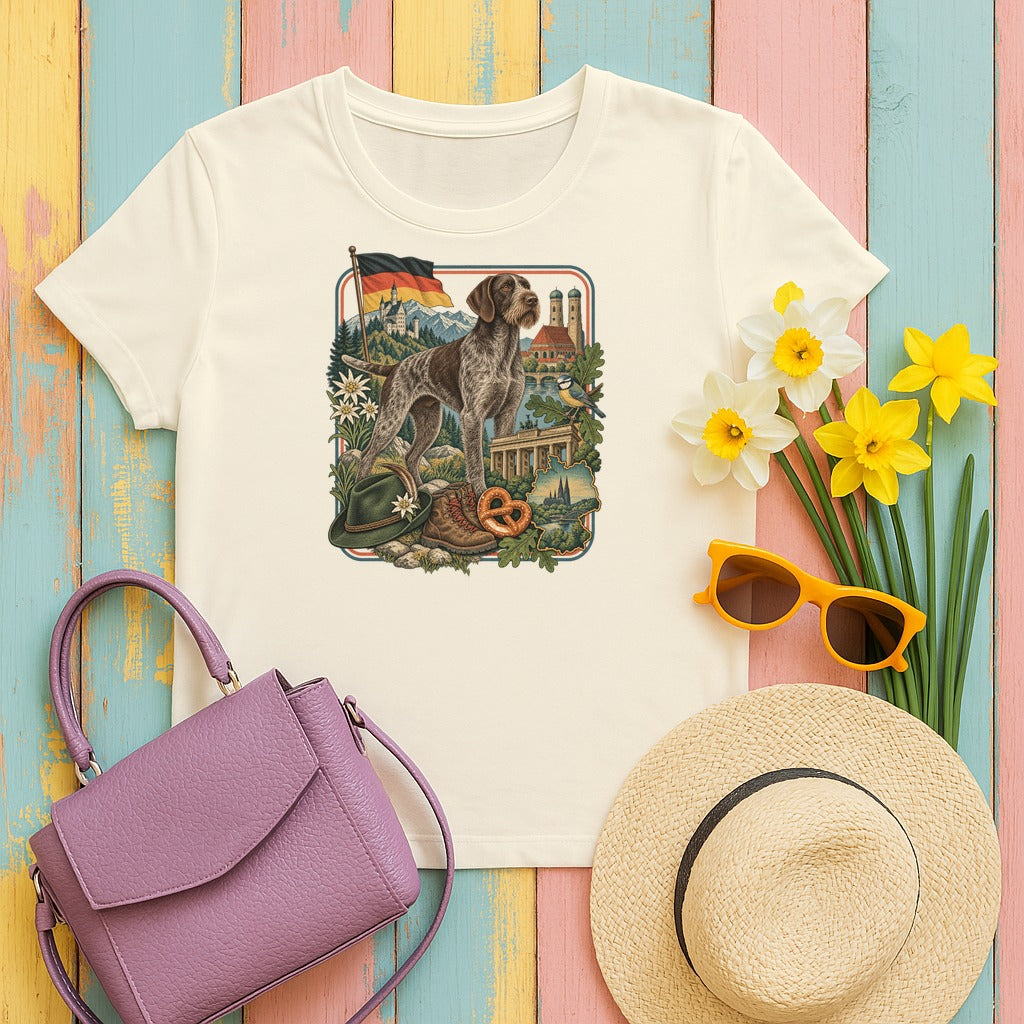 German Wirehaired Pointer Germany Heritage tee, Natural