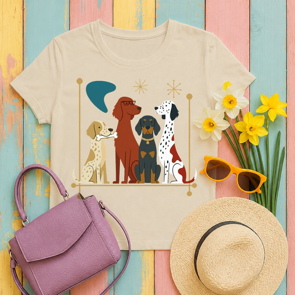 Mid-Century Setter Crew Graphic T-Shirt in Sand