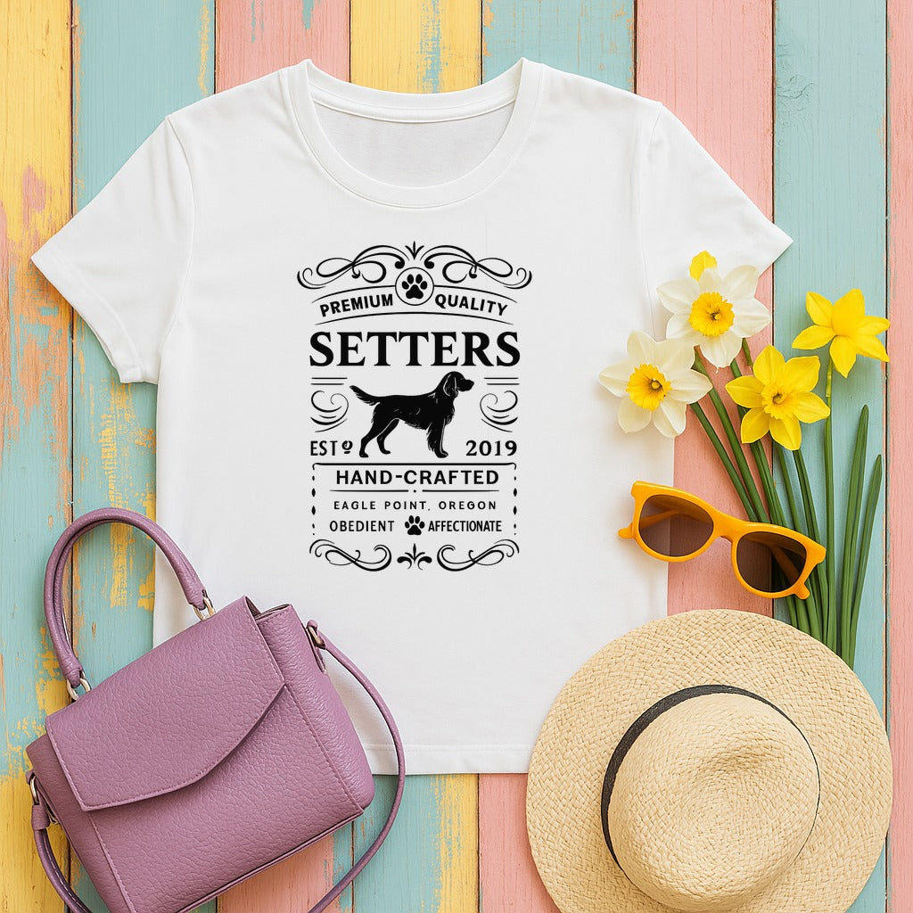 Premium Quality Setters Hand-Crafted T-Shirt in White