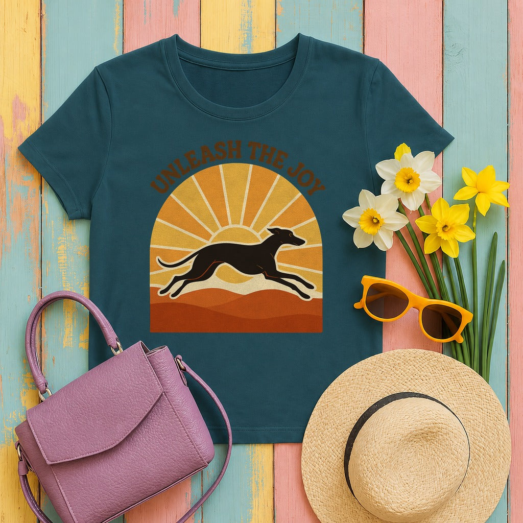 Greyhound Unleash the Joy Tee in Heather Deep Teal