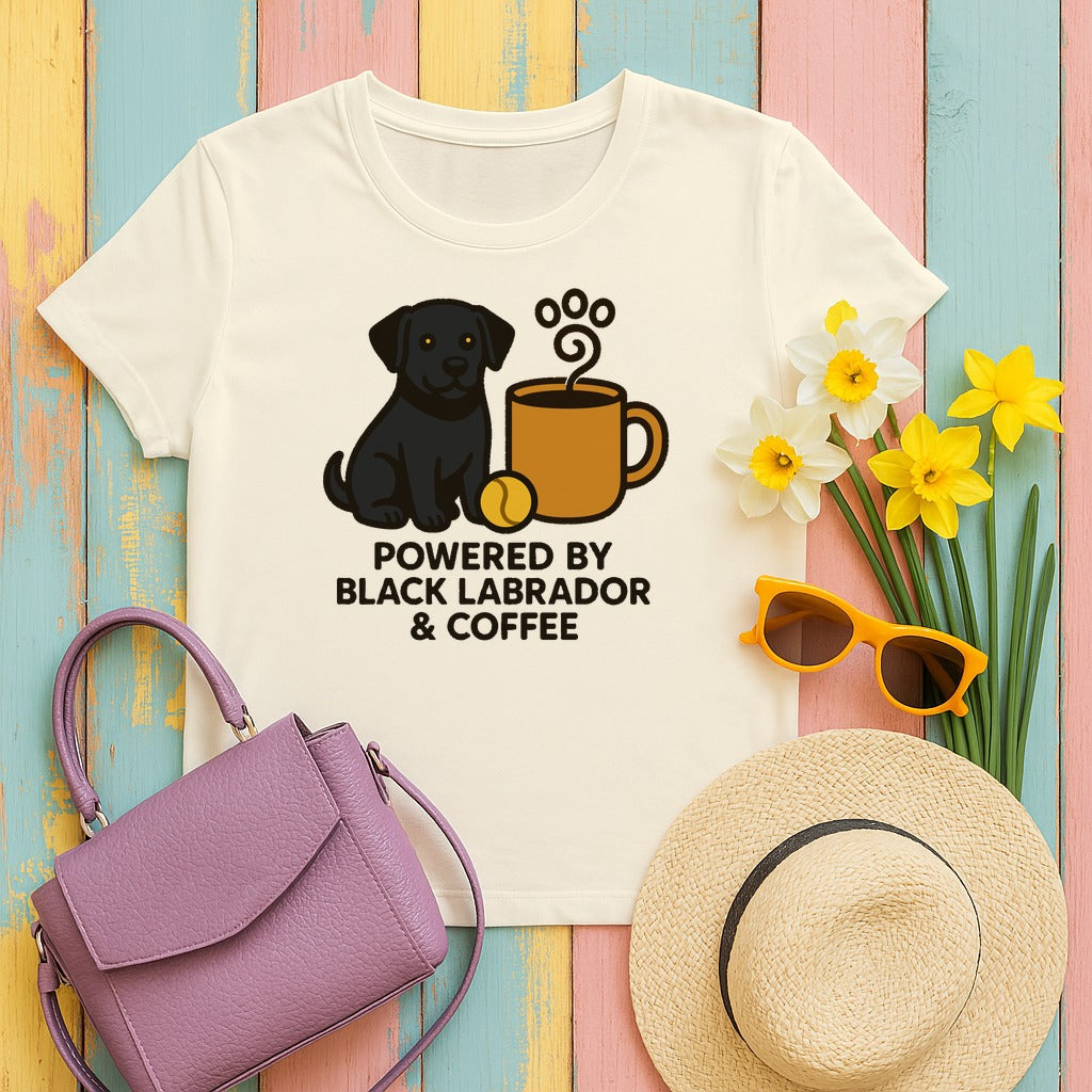 Black Lab & Coffee Daily Fuel Premium T-Shirt in Natural