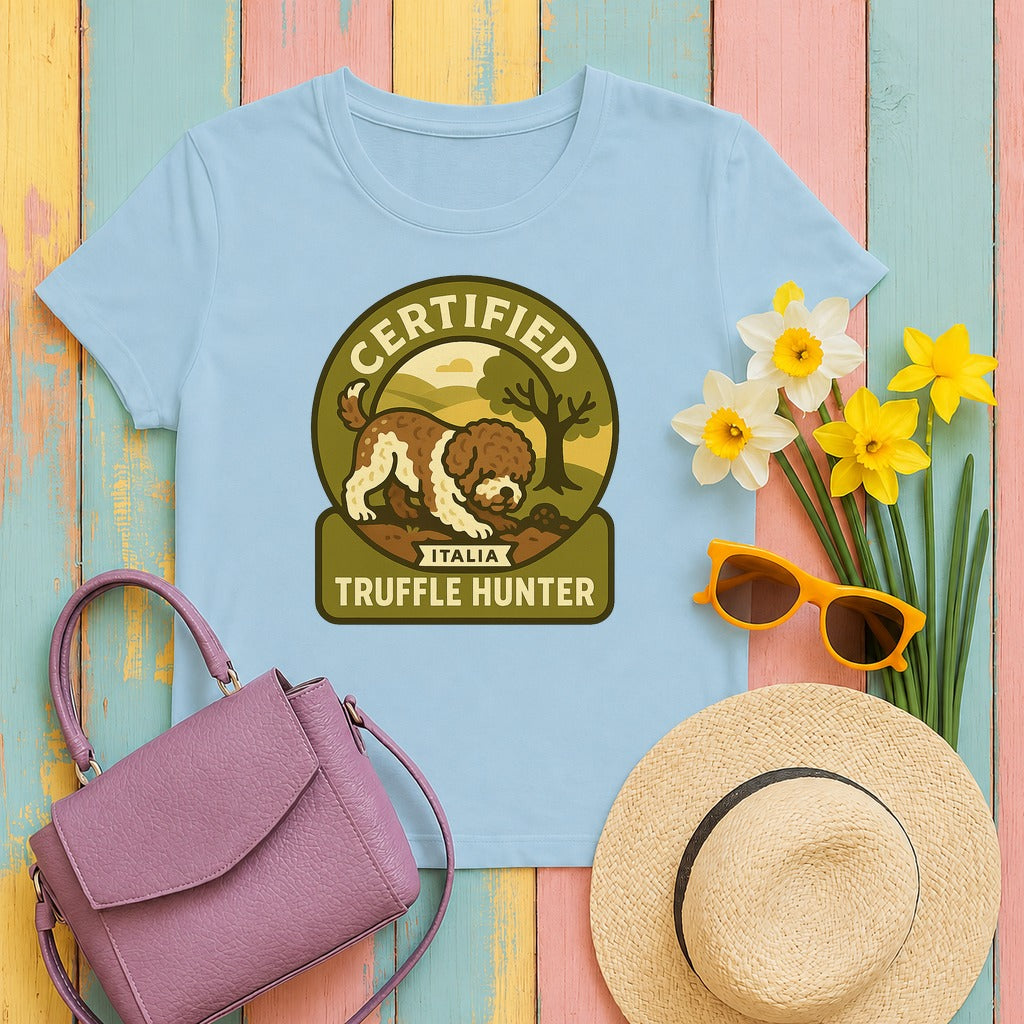 Lagotto Certified Truffle Hunter Tee in Light Blue