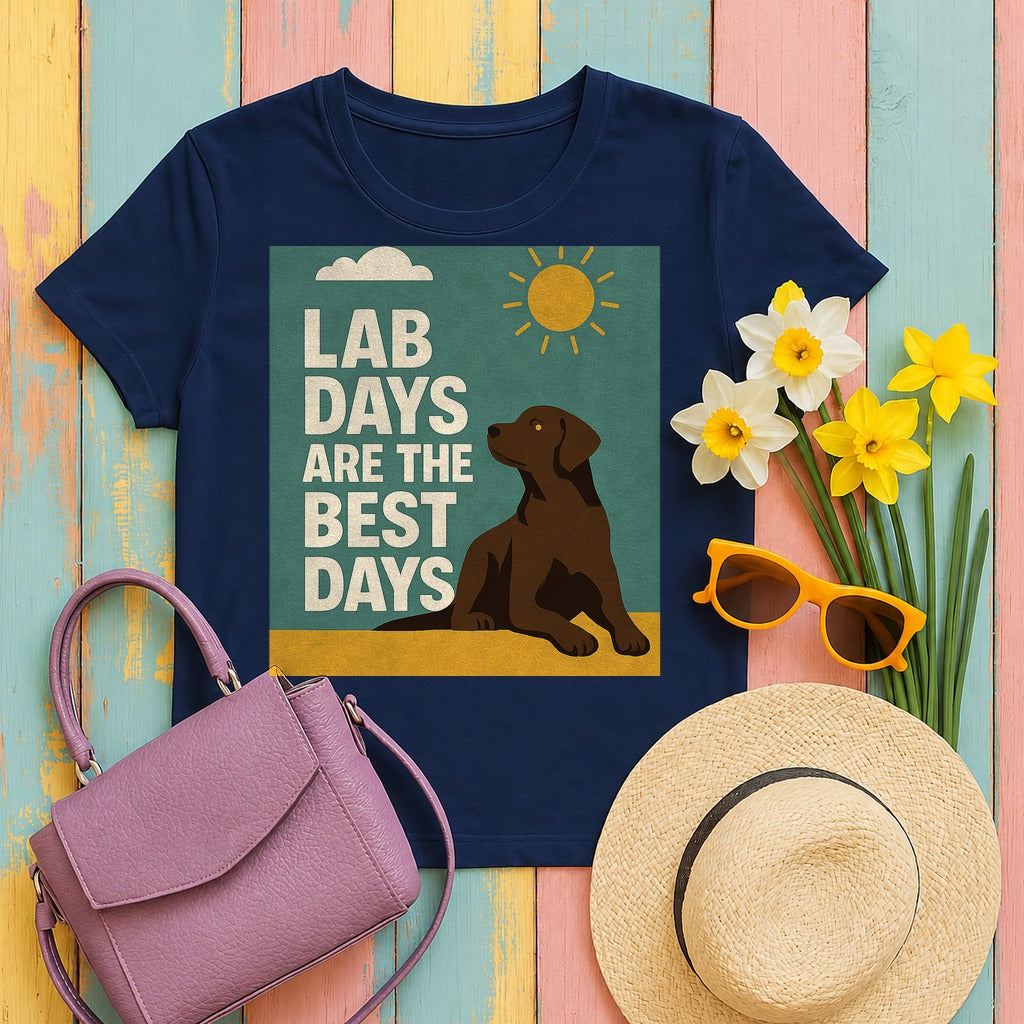 Chocolate Lab Days Are the Best Days T-shirt in Navy