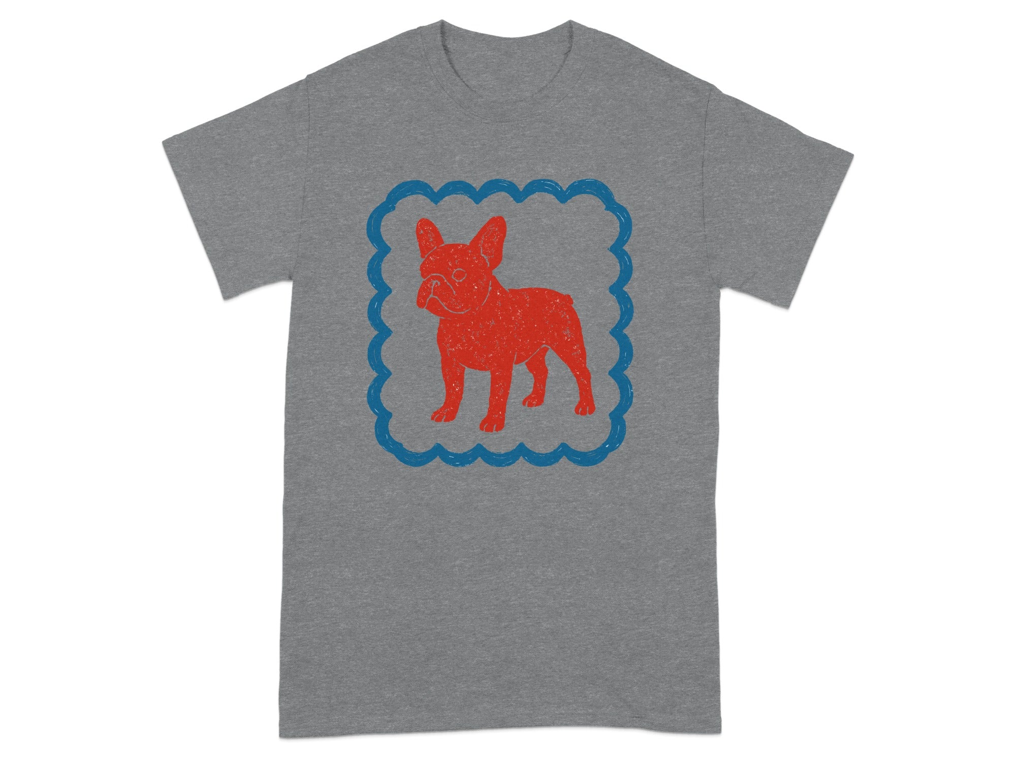 Stylish French Bulldog Print Grey T-Shirt Product
