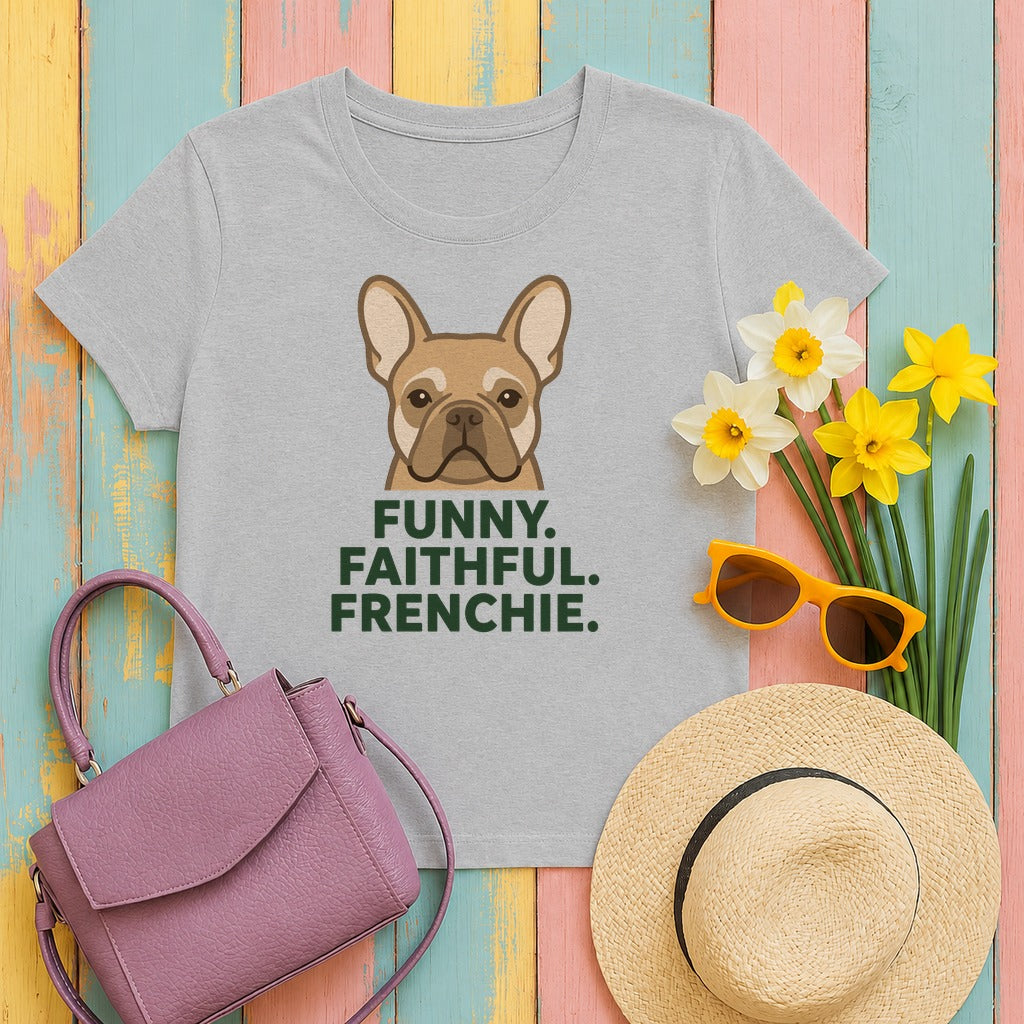Faithful Frenchie Spirit Graphic T-Shirt in Sport Grey