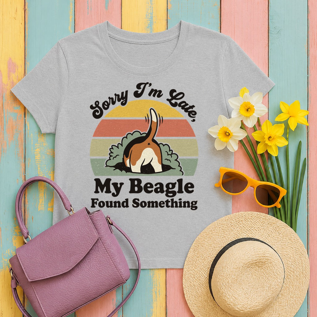 Sorry I'm Late Beagle T-Shirt in Sport Grey