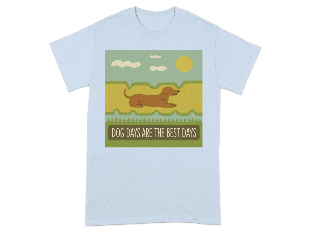 Dog Days Are The Best Days Dachshund T-Shirt Light Blue T-shirt