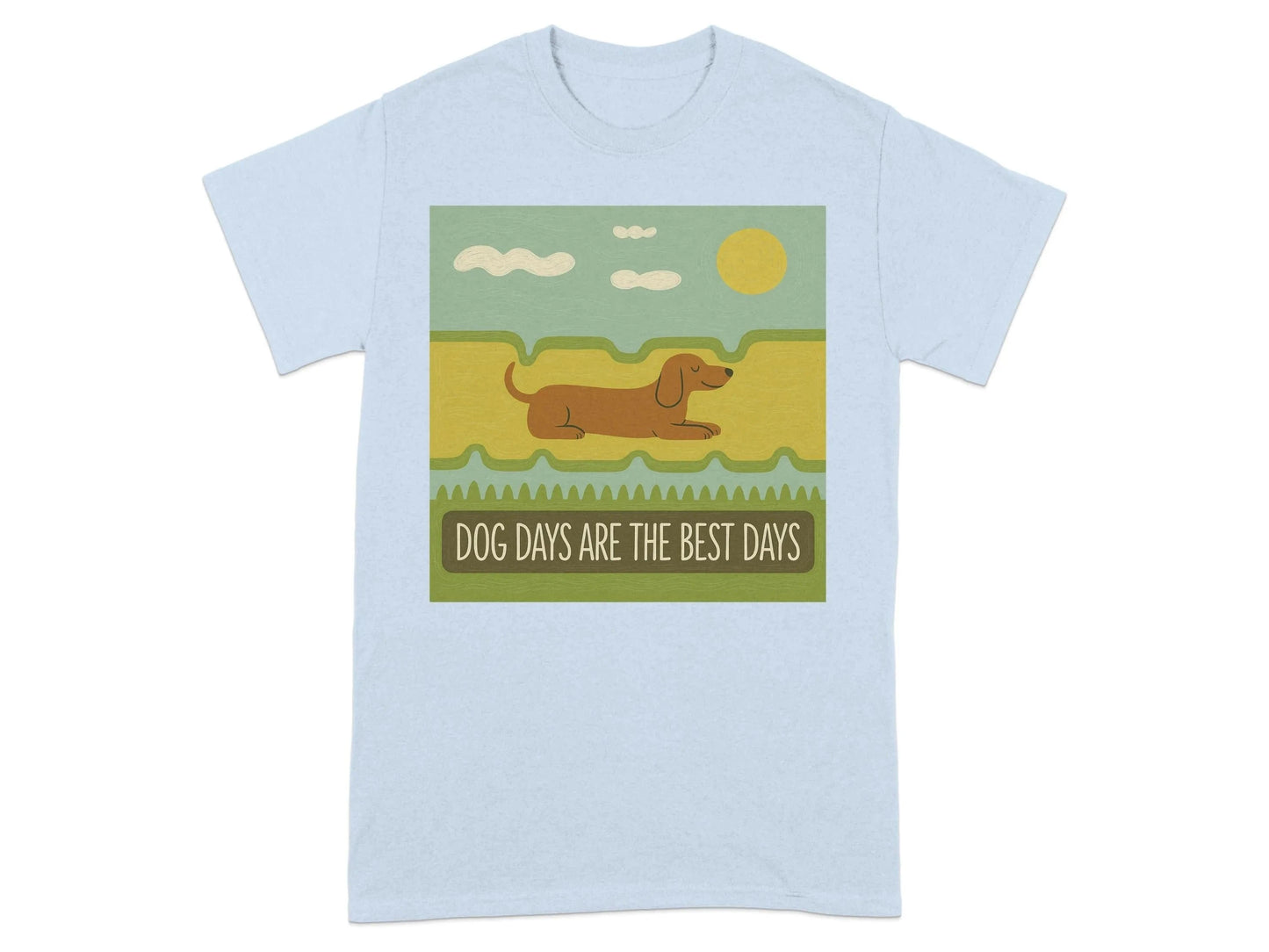 Dog Days Are The Best Days Dachshund T-Shirt Light Blue T-shirt