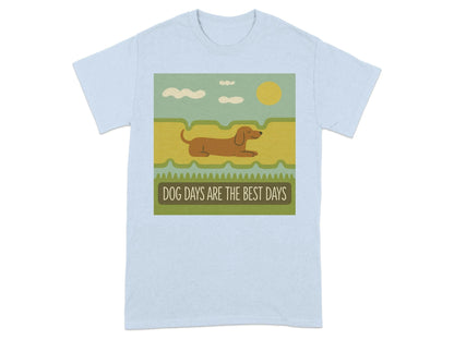 Dog Days Are The Best Days Dachshund T-Shirt Light Blue T-shirt
