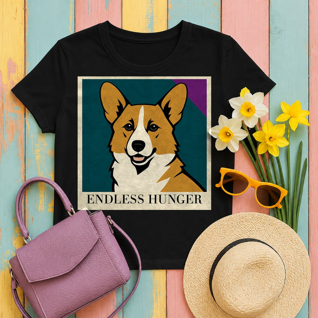 The Corgi Hunger Statement T-Shirt in Black