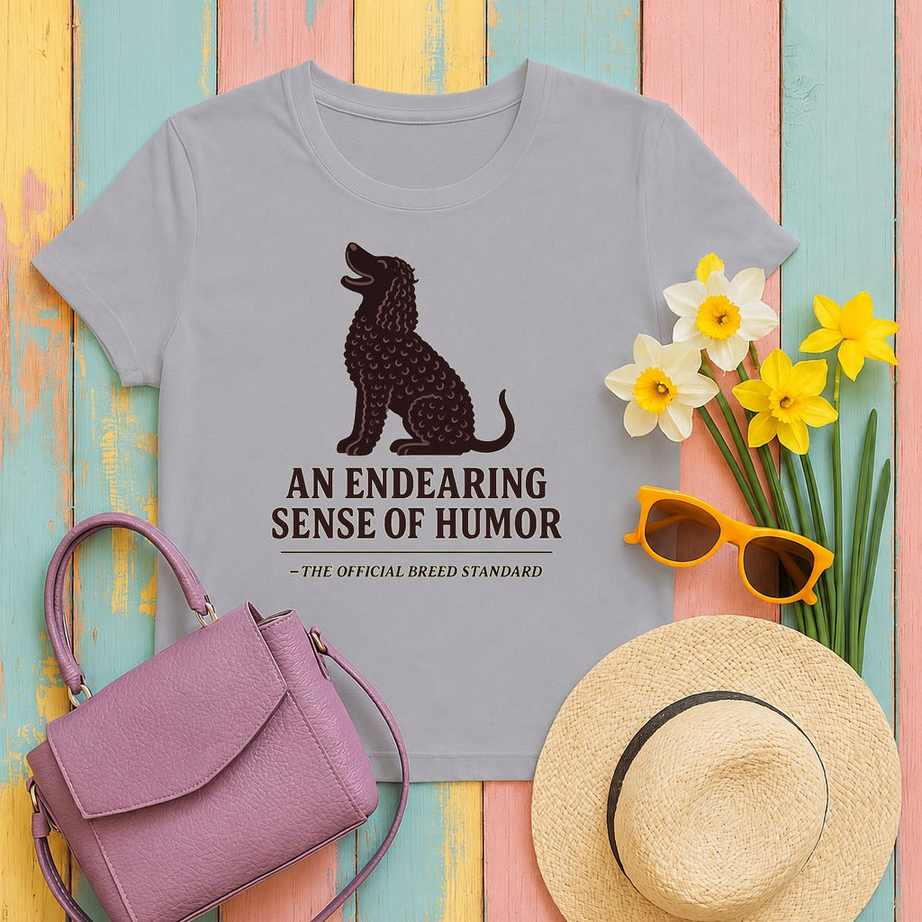 Irish Water Spaniel Endearing Sense Of Humor Tee in Athletic Heather