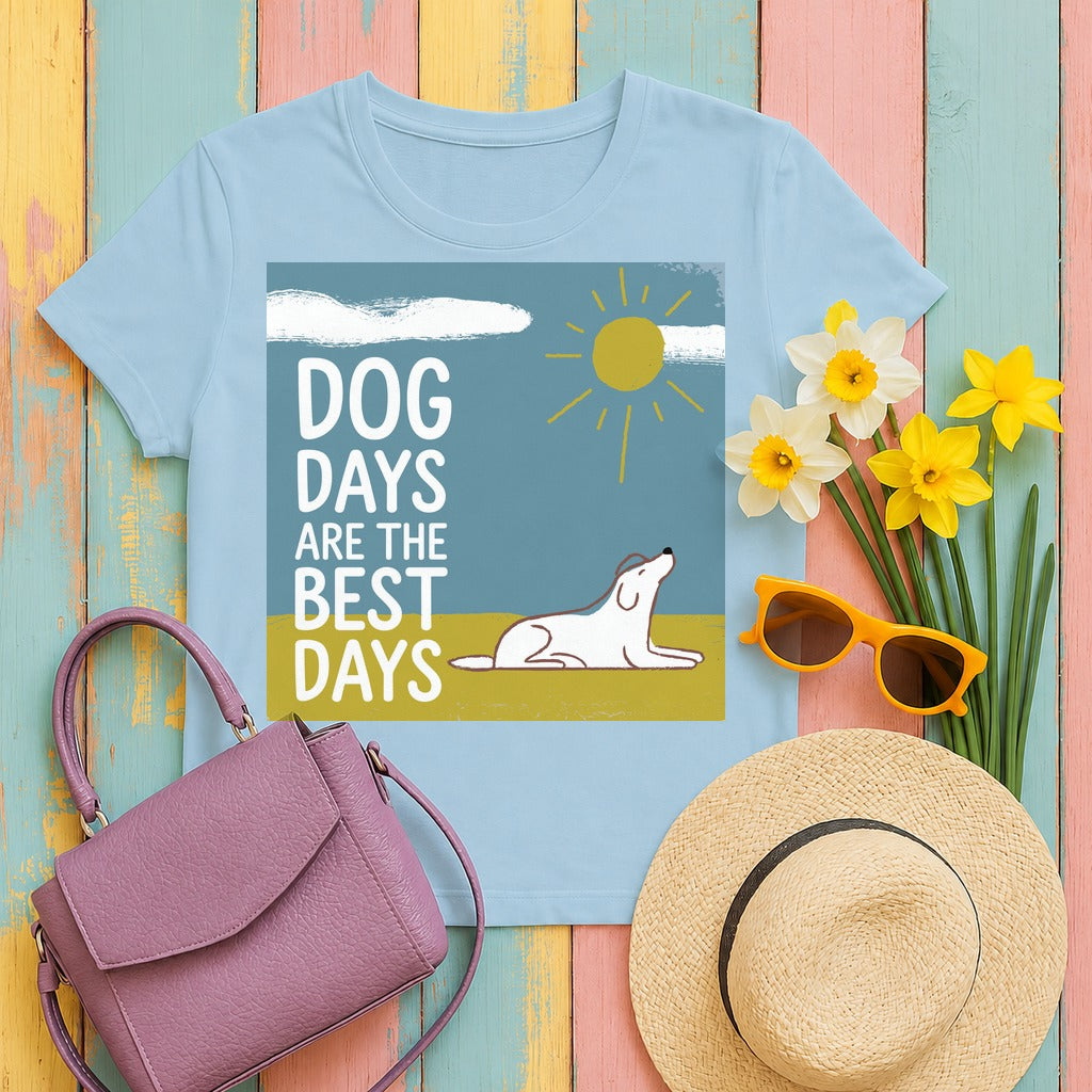 Dog Days Are the Best Days T-shirt in Light Blue