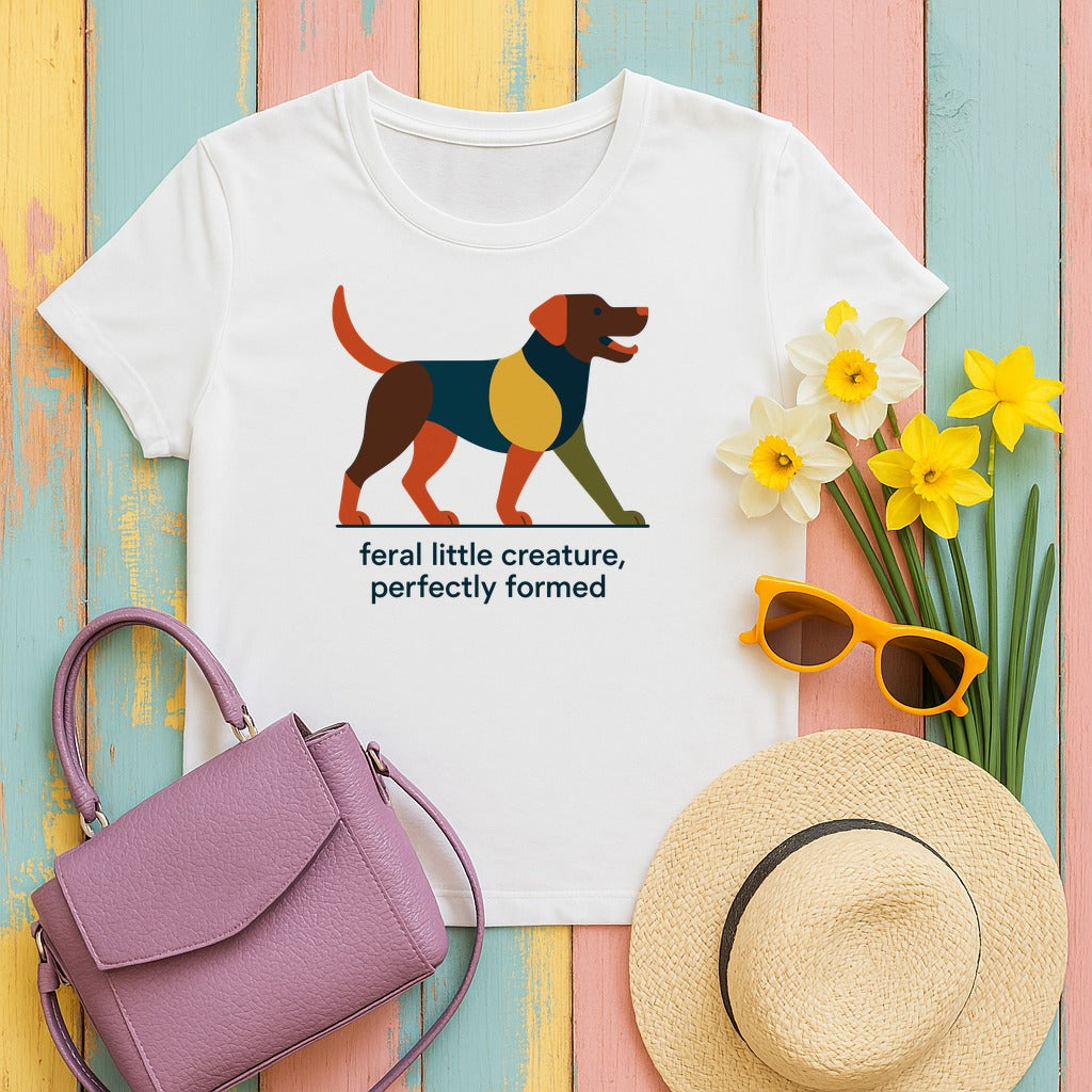 Feral Little Chocolate Lab T-Shirt in White