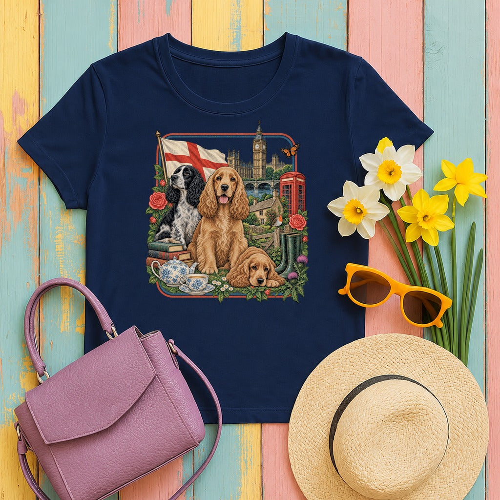 Cocker Spaniel England Heritage tee, Navy