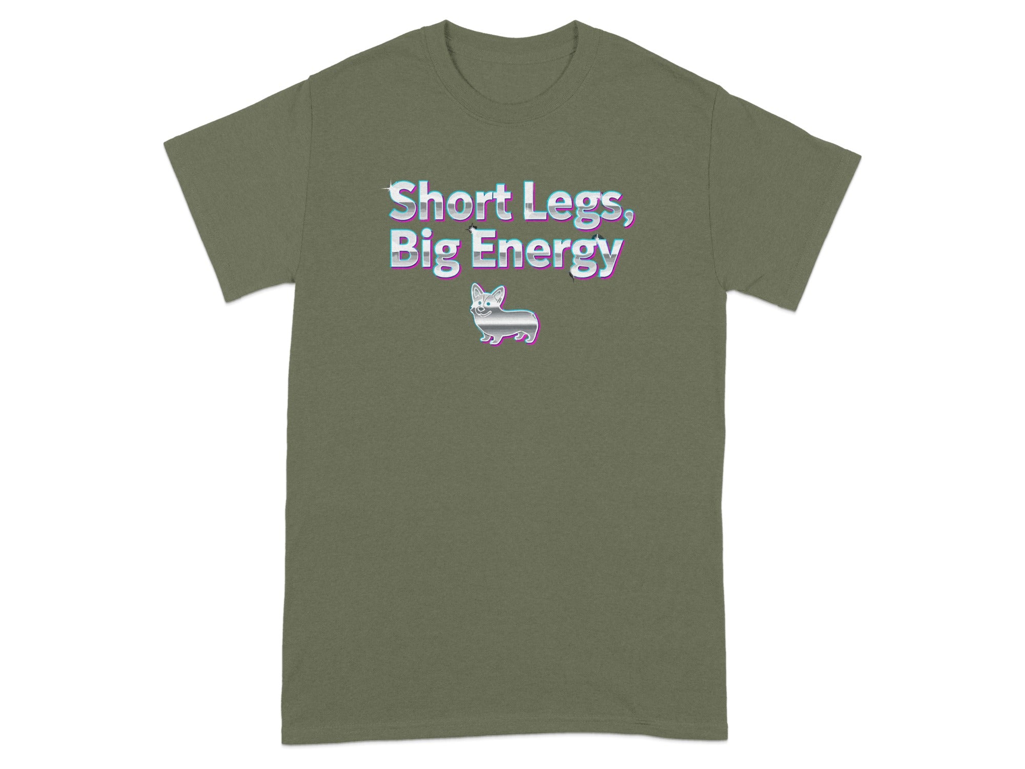 Short Legs Big Energy with Cute Corgi Illustration