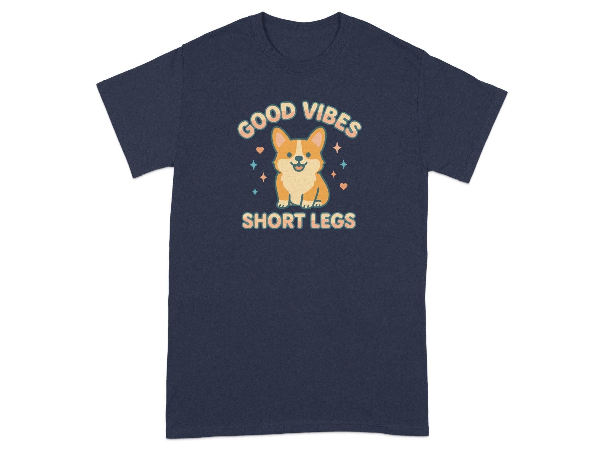 Good Vibes Short Legs Graphic Dog Lover T-Shirt