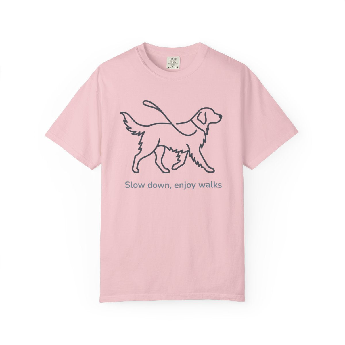Slow down enjoy walks dog silhouette t-shirt