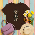 Punk Rock German Shorthaired Pointer With Skull T-Shirt For Dog Lovers in Dark Chocolate