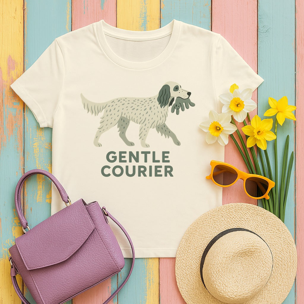 English Setter Gentle Courier Tee in Natural