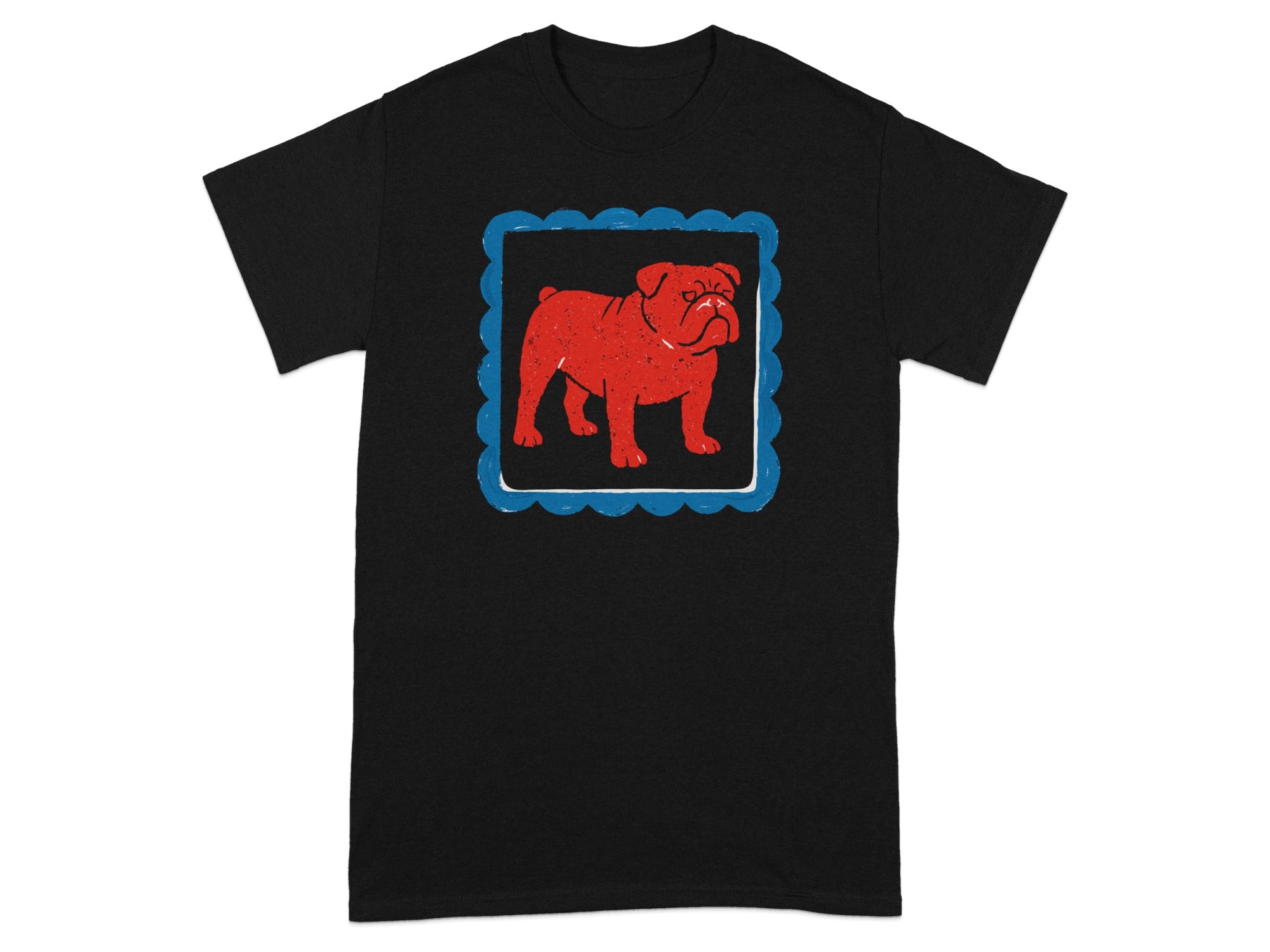 Red Bulldog Graphic on Black Unisex T-Shirt Product