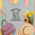 w4hero snacks-make-me-nicer-corgi-with-donut-graphic-t- tee flat lay hero v8