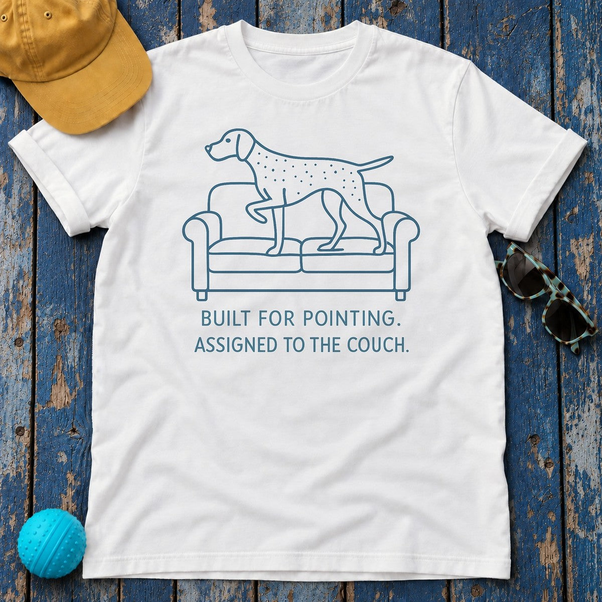 German Shorthaired Pointer Built For Pointing Tee in White