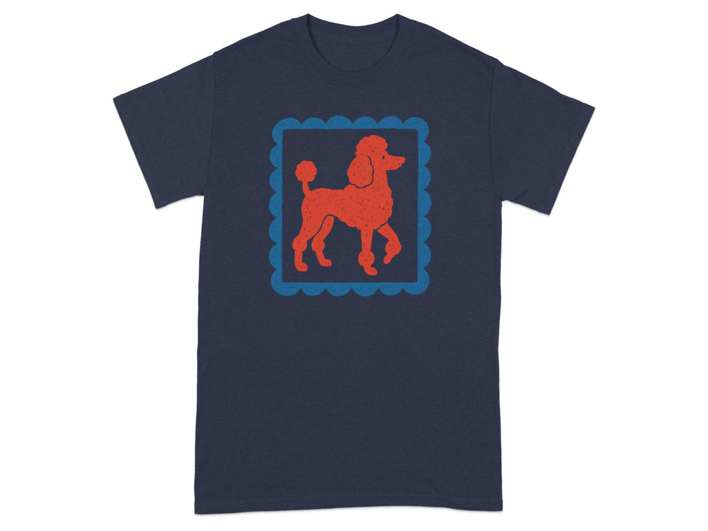 Stylish Graphic Shirt with Red Poodle Design