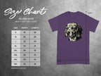 Gildan 5000 Heavy Cotton T-shirt size chart with measurements.