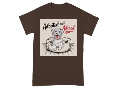 Adopted and Adored Cute Dog Print T-Shirts T-shirt