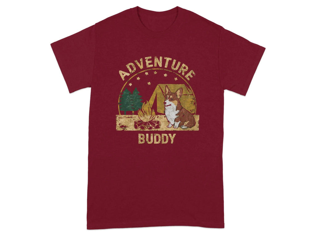 Adorable Corgi Camping T-Shirts Cardinal Red T-shirt