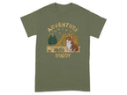 Adorable Corgi Camping T-Shirts Military Green T-shirt