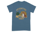 Adorable Corgi Camping T-Shirts Indigo Blue T-shirt