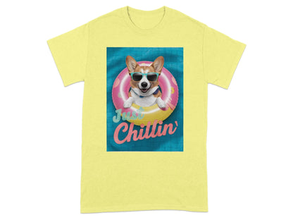 Adorable Corgi Just Chillin T-Shirts Delightful Cornsilk T-shirt