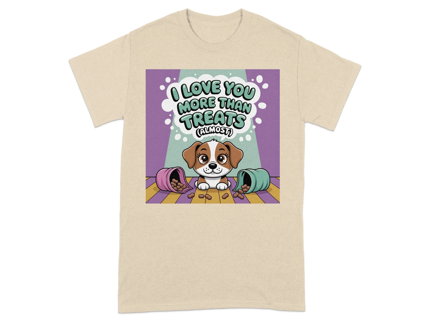 Adorable Dog I Love You More Than Treats T-Shirts Sand T-shirt