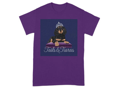 Adorable Gordon Setter and Tiara T-Shirts Purple T-shirt