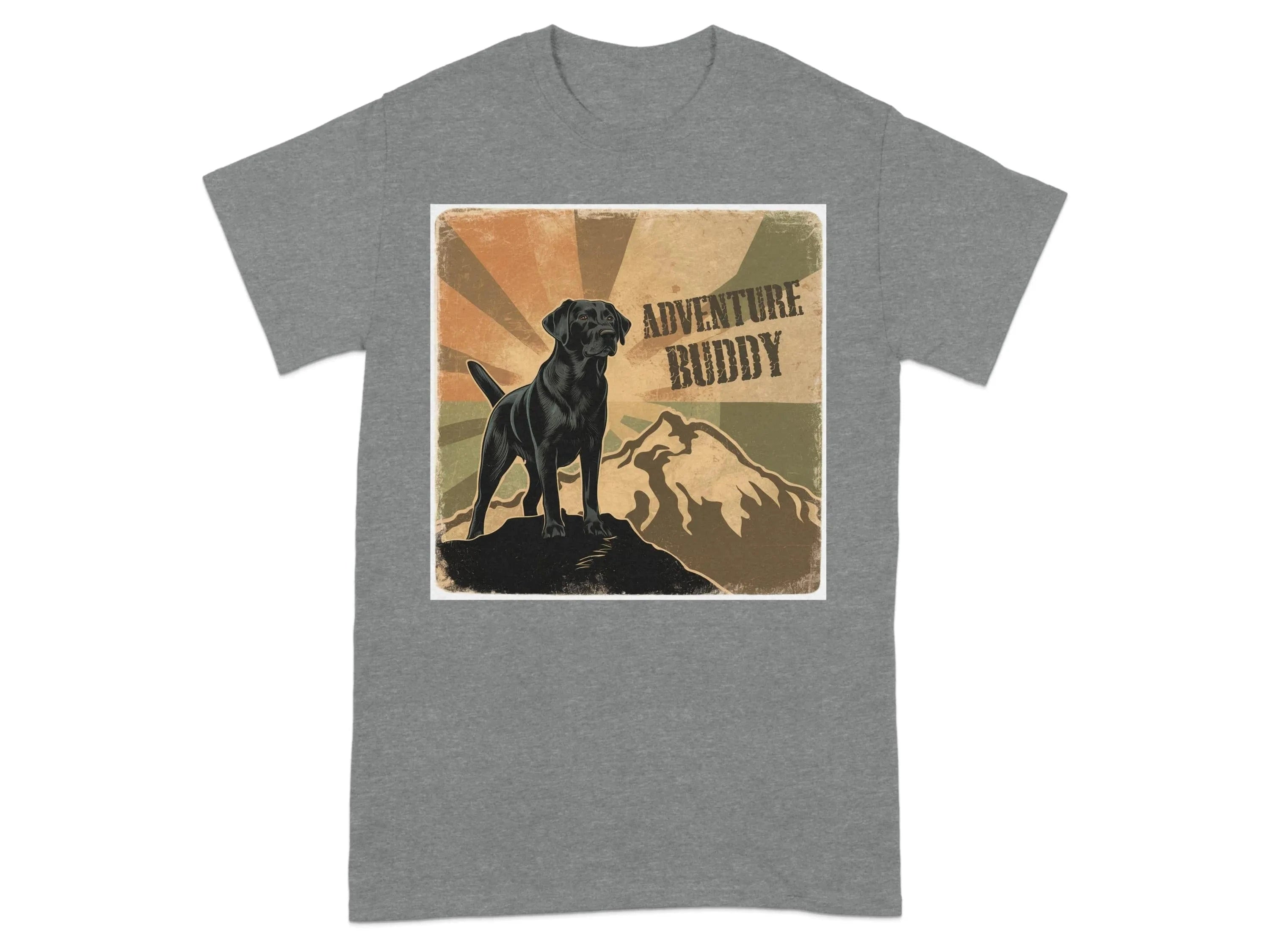Adventure Buddy Black Lab T-Shirts Graphite Heather T-shirt