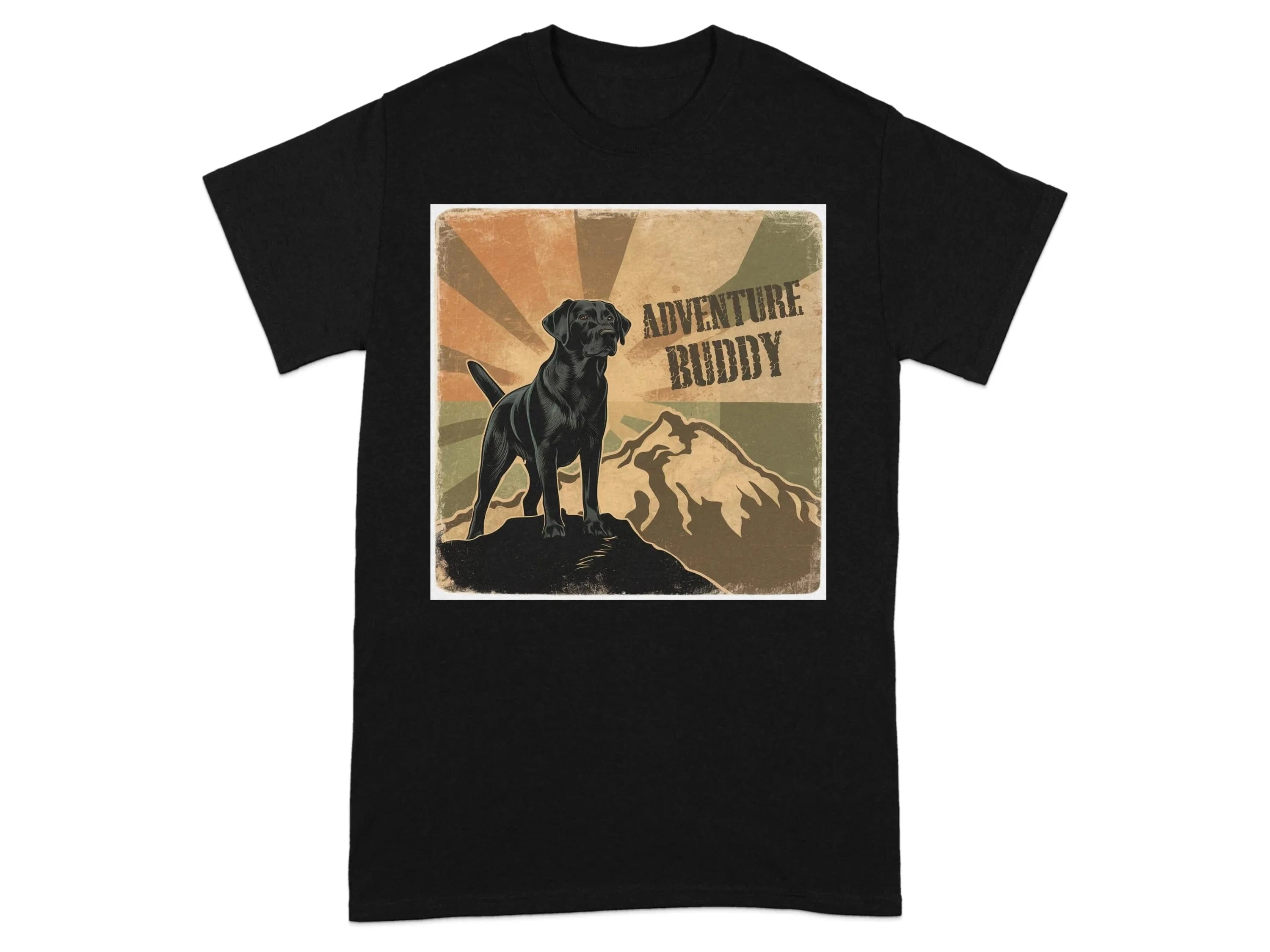 Adventure Buddy Black Lab T-Shirts Black T-shirt