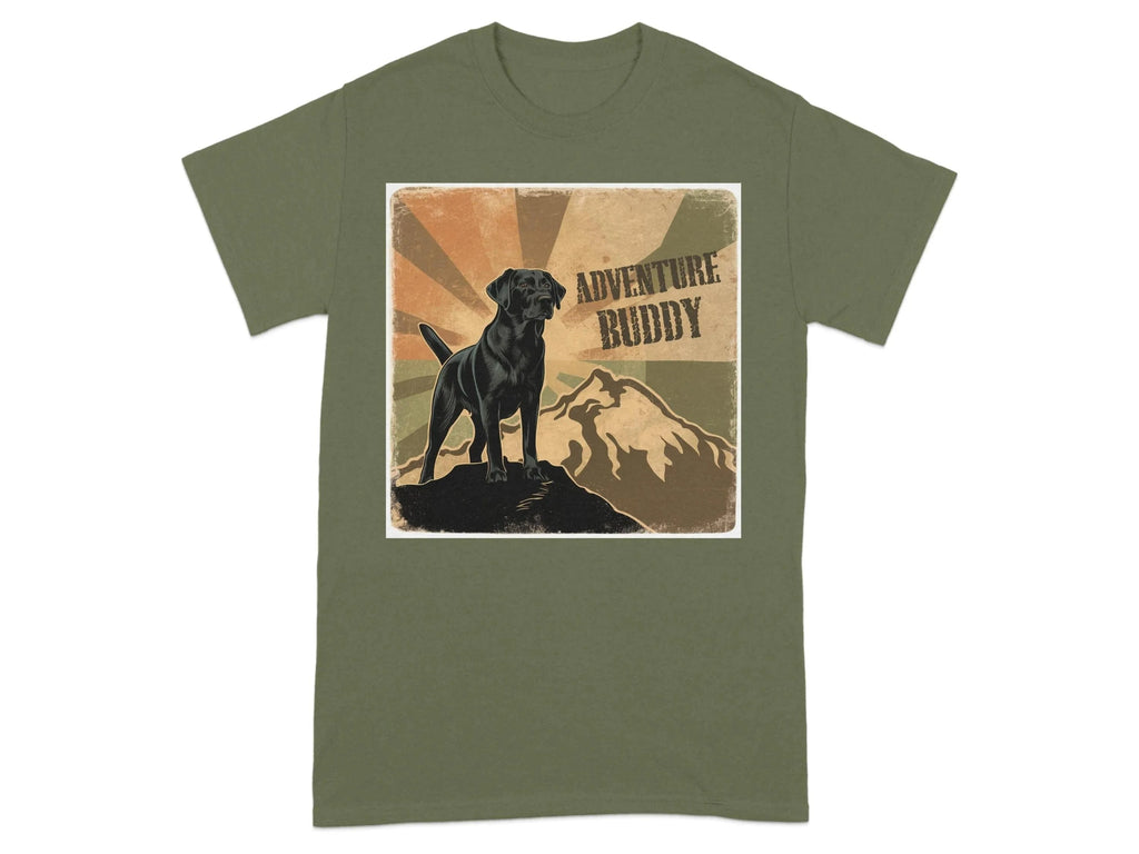 Adventure Buddy Black Lab T-Shirts Military Green T-shirt