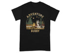 Adventure Buddy Camping Husky Dog T-Shirts Black T-shirt