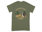 Adventure Buddy Camping Husky Dog T-Shirts Military Green T-shirt