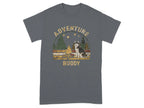 Adventure Buddy Camping Husky Dog T-Shirts Charcoal T-shirt